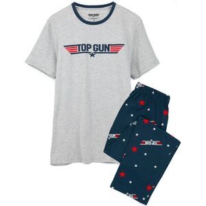 Top Gun Mens Logo Long Pyjama Set / Gray/Blue